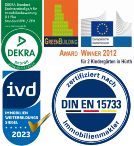 Auszeichnung EU IVD DIA Zertifizierung immobilienmakler projektentwicklung hardy fuß, DEKRA Sachverständiger für Immobilienbewertung Frechen Köln West 2023