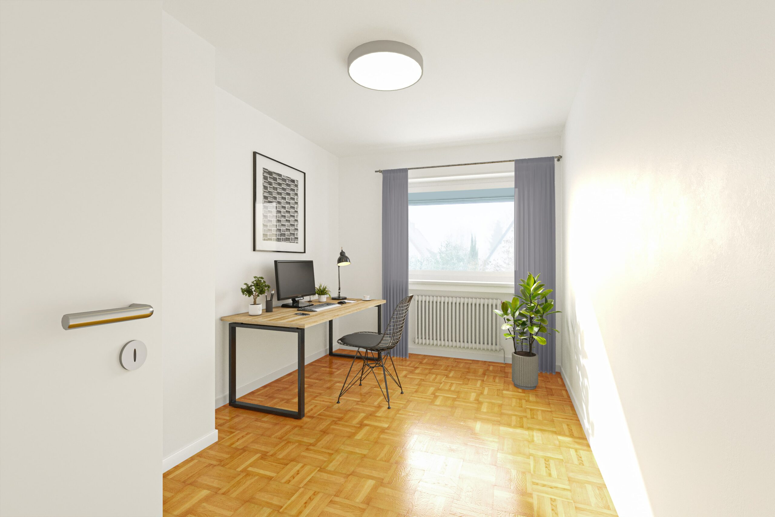 Weilerswist Reihenhaus zu verkaufen OG Gartenseite Büro digital gestaged