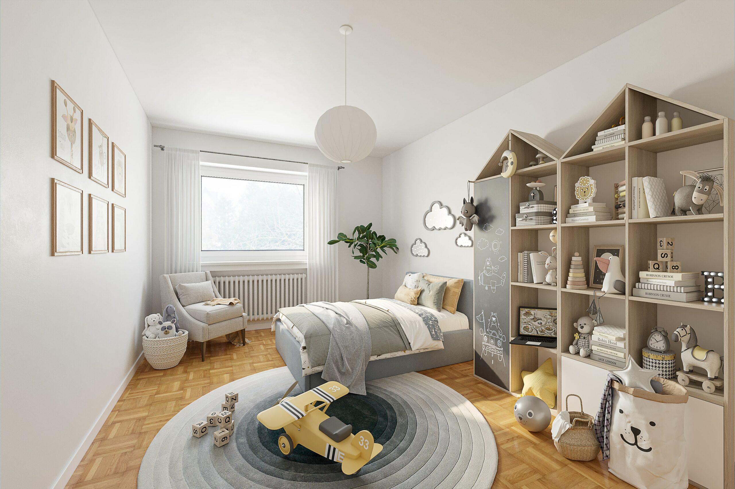 Weilerswist Reihenhaus zu verkaufen OG Gartenseite Kinderzimmer digital gestaged