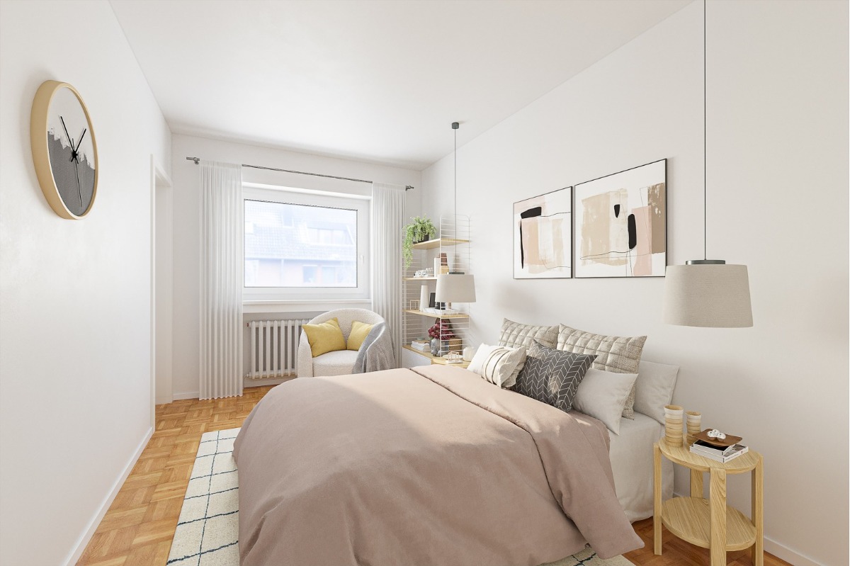 Eltern Schlafzimmer OG, digital möbliert