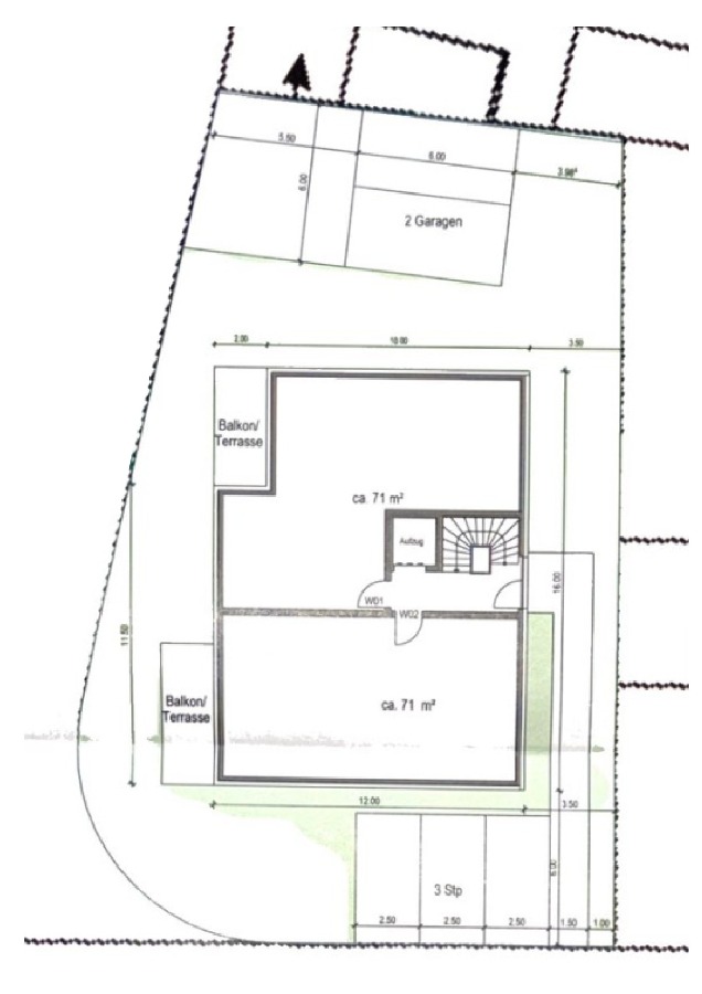 Grundriss laut positiver Bauvoranfrage